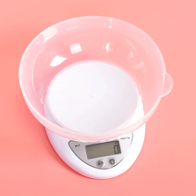 5kg/1g Portable Digital Kitchen Scale LED Electronic Scales Postal Food Balance Measuring Weight with Pallet Baking Tools