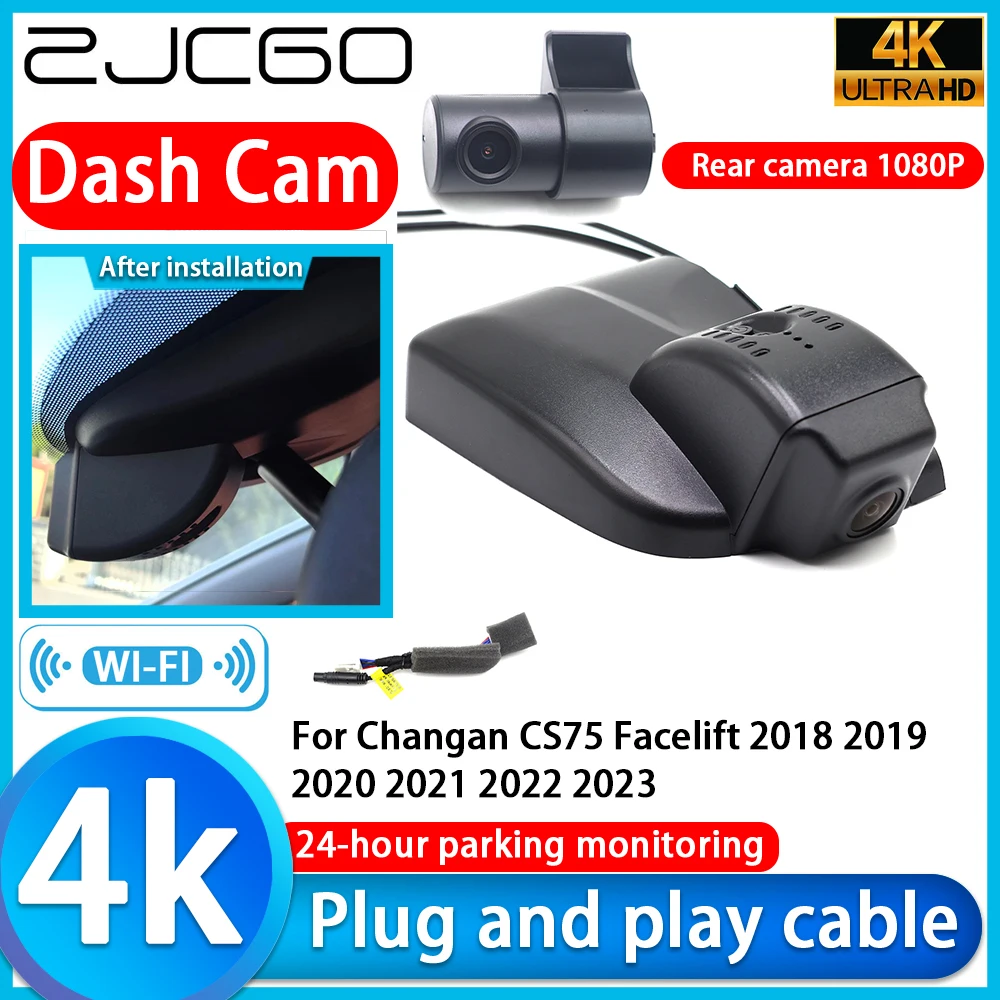 ZJCGO Video Recorder 4K UHD Plug and Play DVR Dash Cam for Changan CS75 Facelift 2018 2019 2020 2021 2022 2023