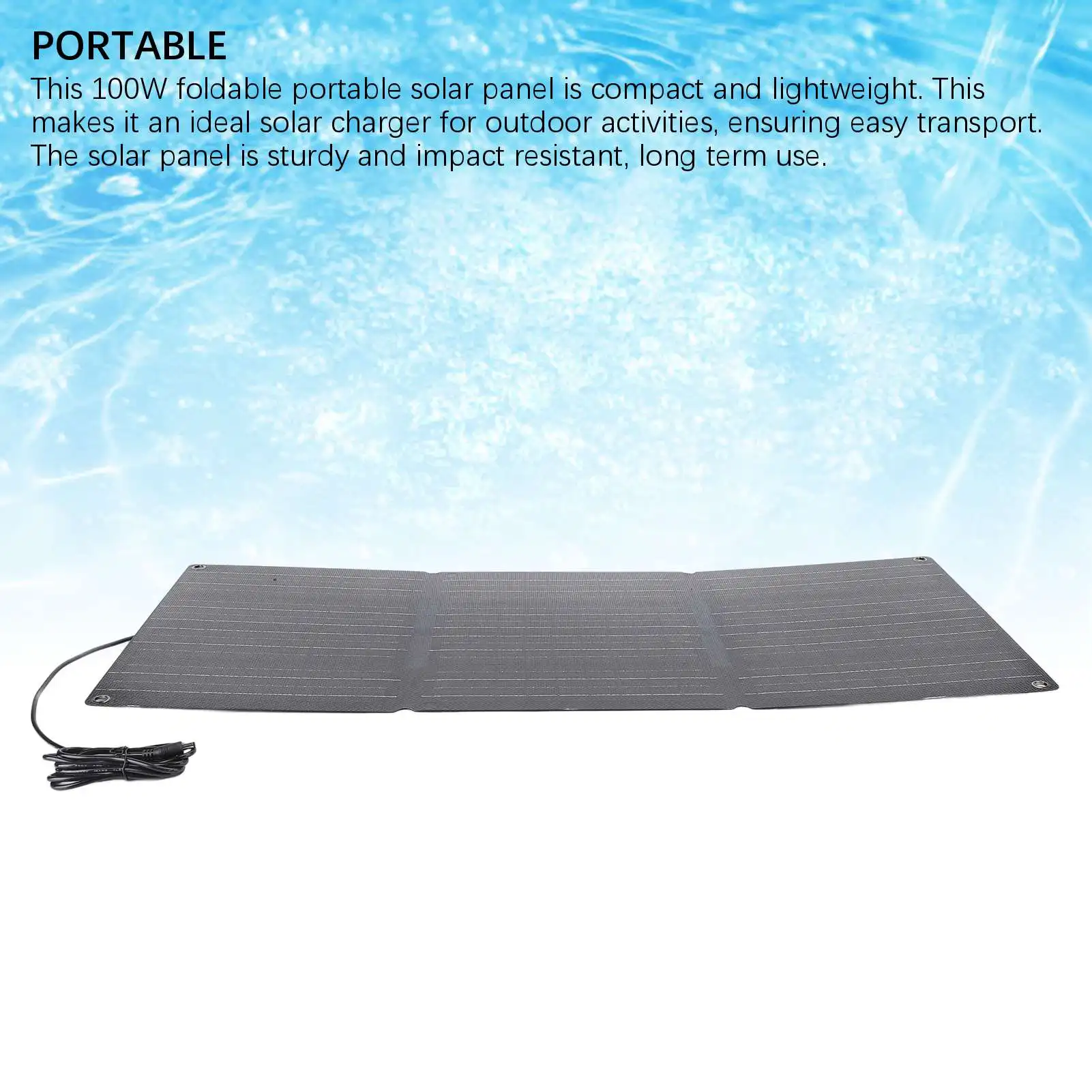 100W ETFE3 Foldable Solar Panel Kit Solar Controller 2 USB Output Support Car OBD Charging Water Resistant for Camping 3 Fold