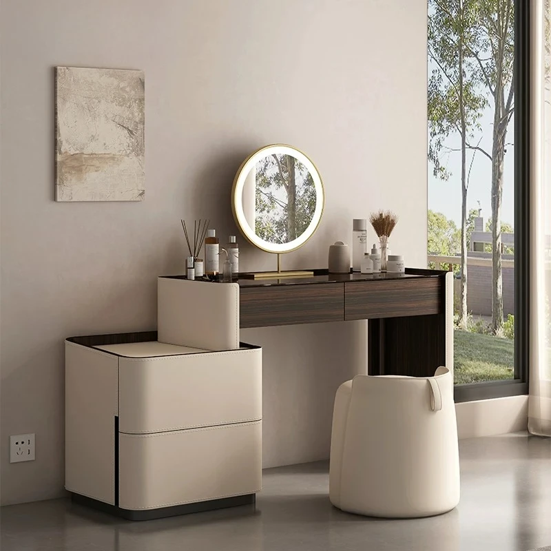 Beige Organizers Vanity Desk European Square Bedroom Hotel Dressing Table Makeup Luxury Beauty Tocador Maquillaje Home Furniture