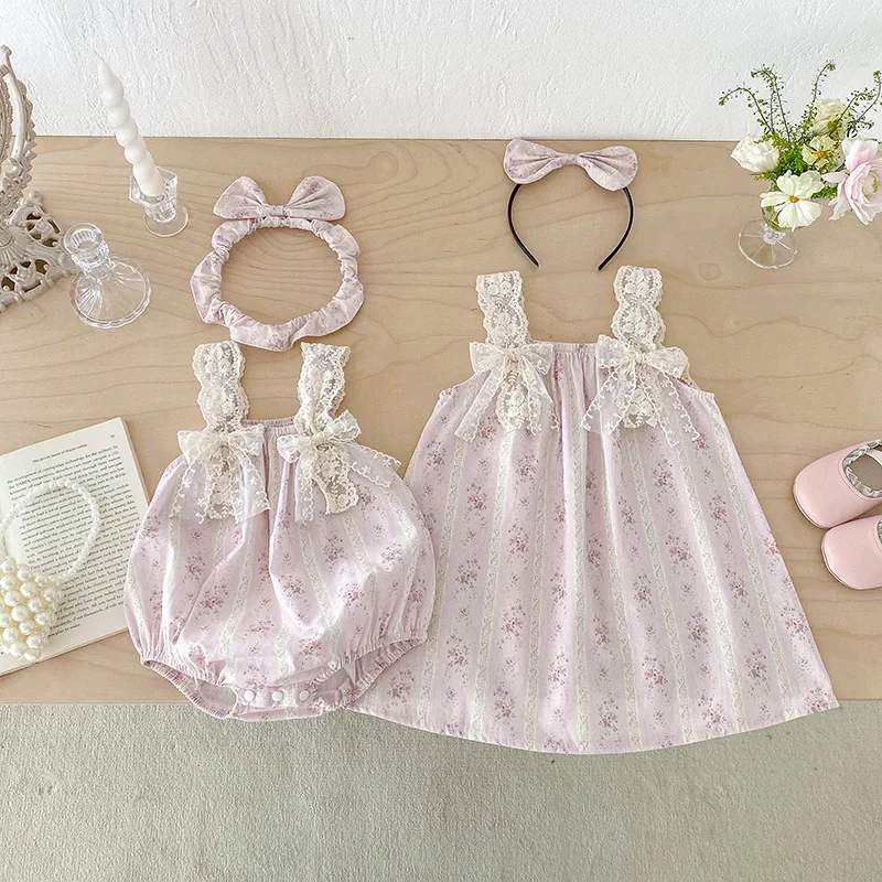ZOETOPKID 2026 Neue Sommerkleidung für Babys, 0-24 Monate, Prinzessinnen-Bodys, Ärmellose Baumwoll-Druckkleider für Mädchen, Partykleid – Detail 5