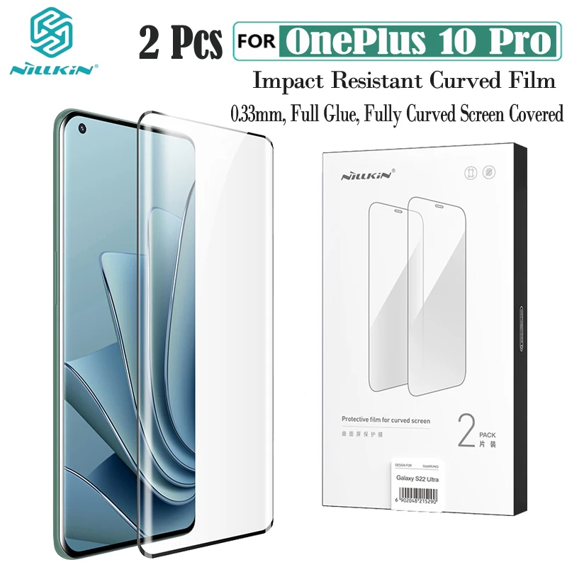 2 Pcs For OnePlus 10 Pro Screen Protector Soft Film For Curved Screens Nillkin Impact Resistant Curved Film For One Plus 10 Pro