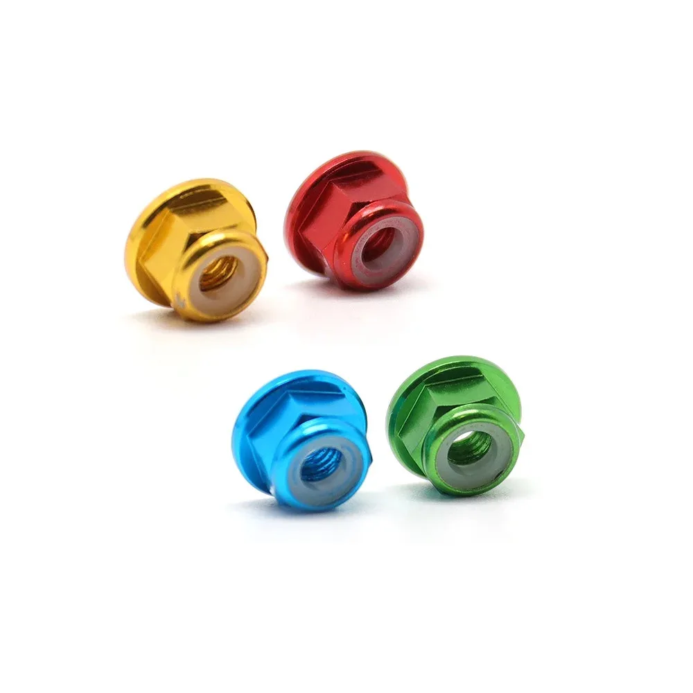 RC Model Car Colorful R Buckle M4 Flange Nut Aluminum Alloy Nut for 1/6 1/7 1/8 1/10 1/12 1/16 Shell Body Clips Wltoys TRAXXAS