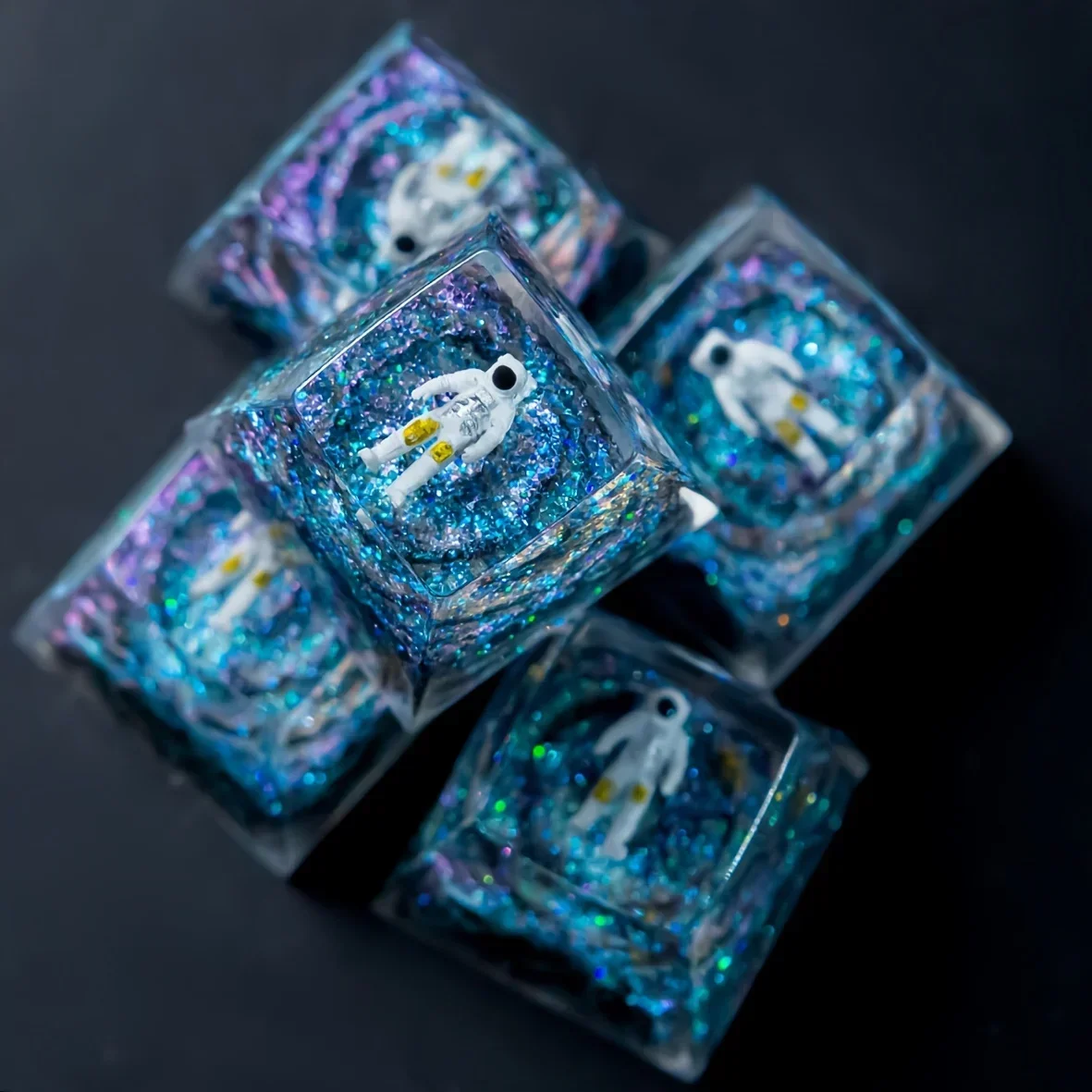 AstronsomResin Artisan Keycaps, Galaxy Spacebar Keycaps, Intersto.org Cutsom Keycaps, None MX Keycaps, Mechanical Keyboard Gif