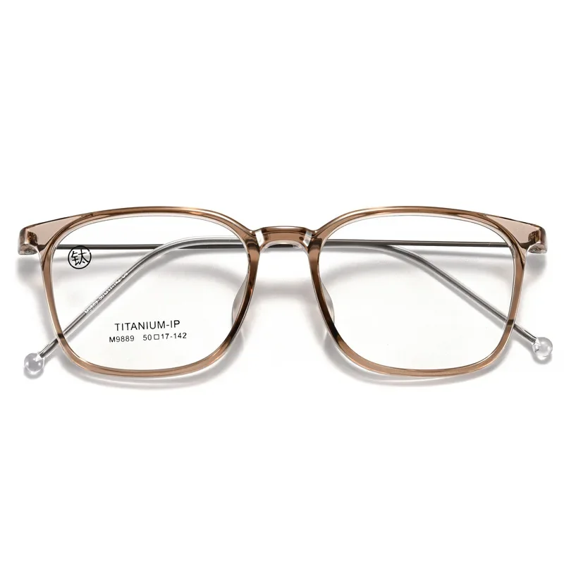 OLLYMURS ファッションレトロ眼鏡超軽量純チタン TR90 スクエア眼鏡光学処方メガネフレーム男性女性 988