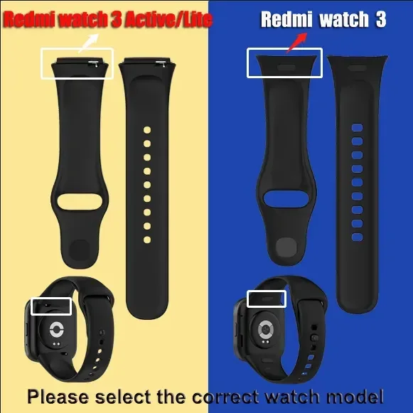 NOWY silikonowy pasek do zegarka Xiaomi Redmi Watch 3 Active SmartWatch Pasek do zegarka Bransoletka Redmi Watch 3 Etui ochronne