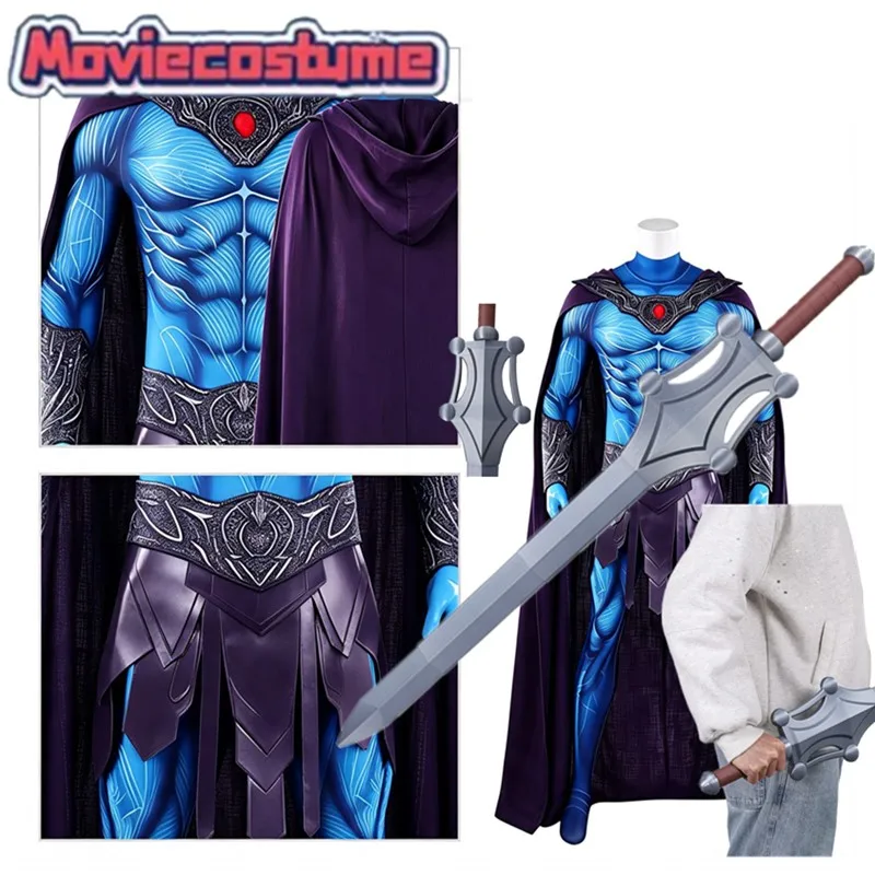Disfraz de Rey Skeletor Masters 2026 con Capa y Accesorios de Caballero del Universo, Traje de Fantasía para Halloween