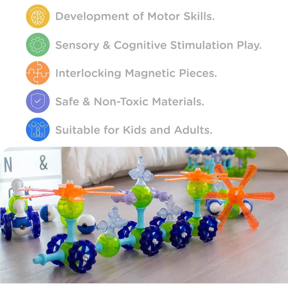 Blocchi magnetici per l'apprendimento STEM: giocattoli educativi a tema spaziale dai 3 anni in su