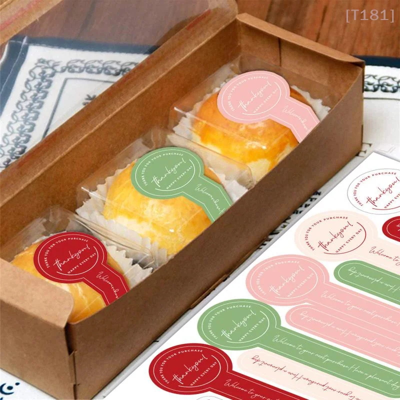 200PCS Handmade Thank You Stickers Black Pudding Baked Puff Design For Gift Wrapping Appreciation Notes Sealing Decorations