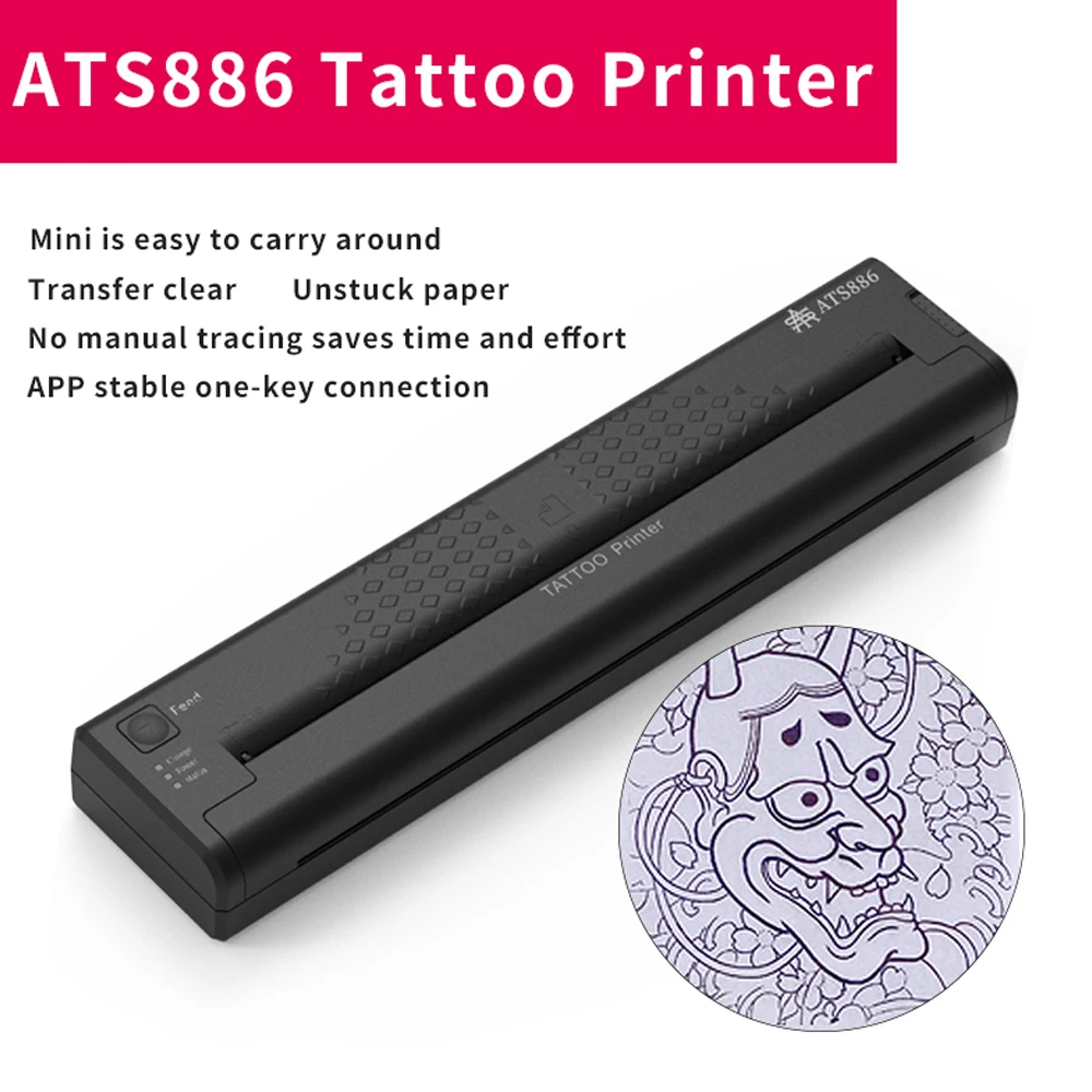 Printer tato USB mesin stensil pola tato termal aplikasi cetak satu klik dengan komputer ponsel XP/Win7/8/10 tablet