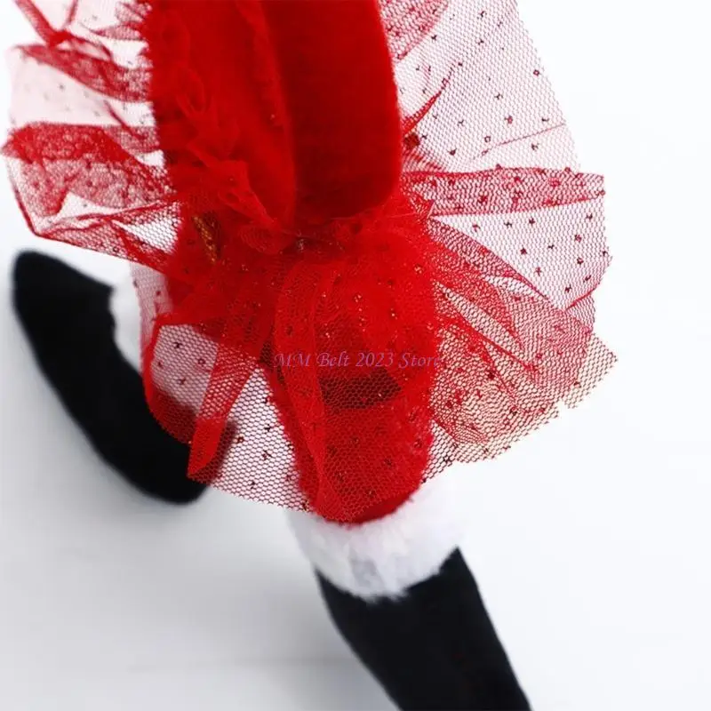 49ME świąteczne opaski Led Light opaska na nogę świętego mikołaja dzieci dorosłe nakrycia głowy ozdoby świąteczne artykuły do