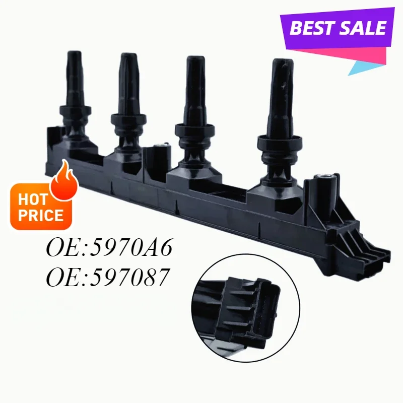 Car Ignition Coil Pack 597087 5970A0 5970A6 597092 9656695780 5970.87 For Peugeot 307 307CC 2.0L RFJ Citroen C4 C5