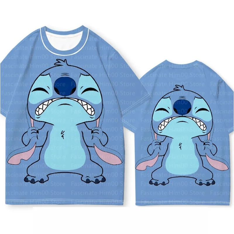 2024 Stitch Cute Fun Graphic T-shirt Loose casual Stitch Kids T-shirt Boys/Girls T-shirt Family T-shirt, plus size for adults