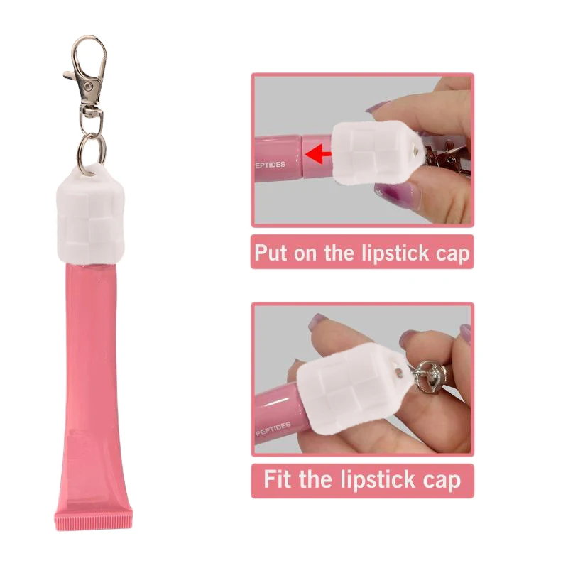 1/3 Pcs New Silicone Lip Gloss Keychain Caps For Women Travel Convenient Beauty Product Accessories Travel Makeup Tool Accessory