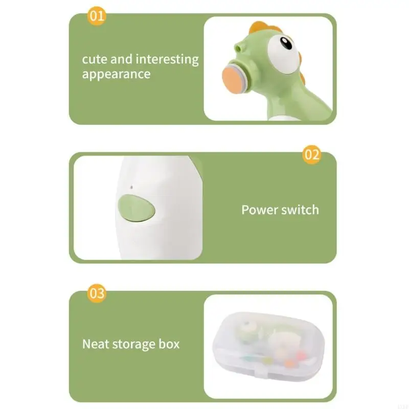  Baby Safe Electric Unguis Pruner Rechargeable Plan Low Noise Action 3 Modifiable Pace Soft Edges For Delicate Dermocare