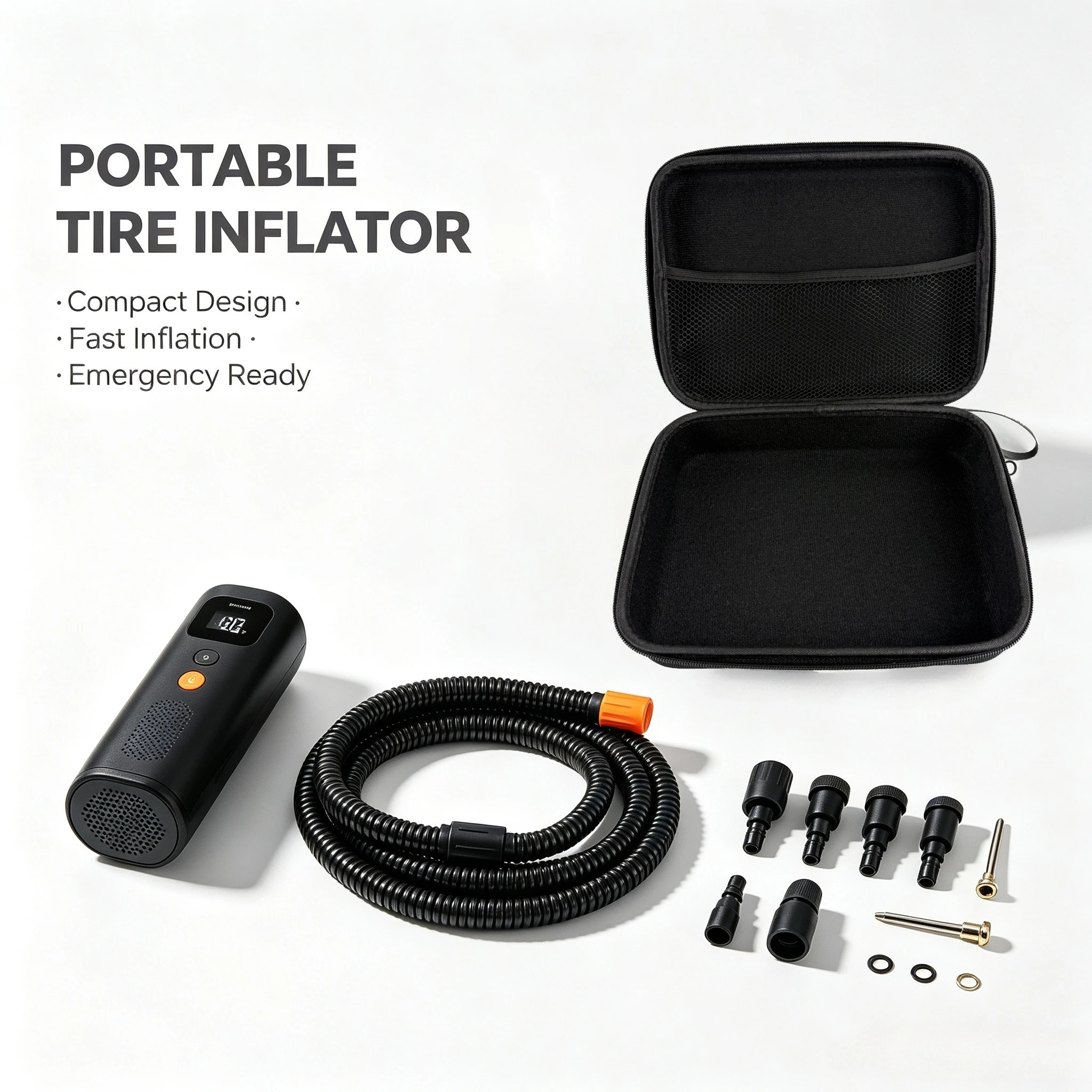 Hard EVA Storage Case for Xiaomi Mijia Portable Air Inflator, Shockproof Travel Carrying Bag for Car Tire Inflator Pump,