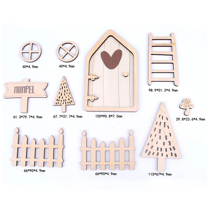 1/12 Dollhouse Fairy Door Set Dollhouse Mini Furniture Decor Dolls House Scene Accessories For Kid Pretend Play Toy