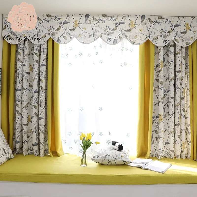 

Nordic Modern Simple Custom Blackout Curtains for Bedroom Living Room Blend Window Floor To Ceiling Thermal Insulated Drapes