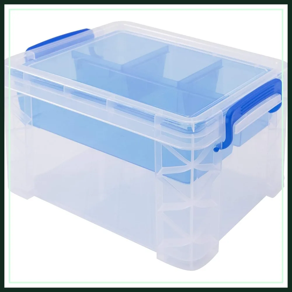 

AVT37375 - Super Stacker Divided Storage Box, 6-Compartment Organizer for Office Supplies
