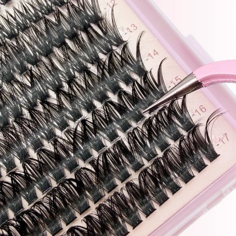 640 Pcs Extensions for Elongation, 10-17mm Individual Lashes, D-Shaped, Fluffy, Wispy False Lashes, DIY (40D + 50D + 60D + 80D)