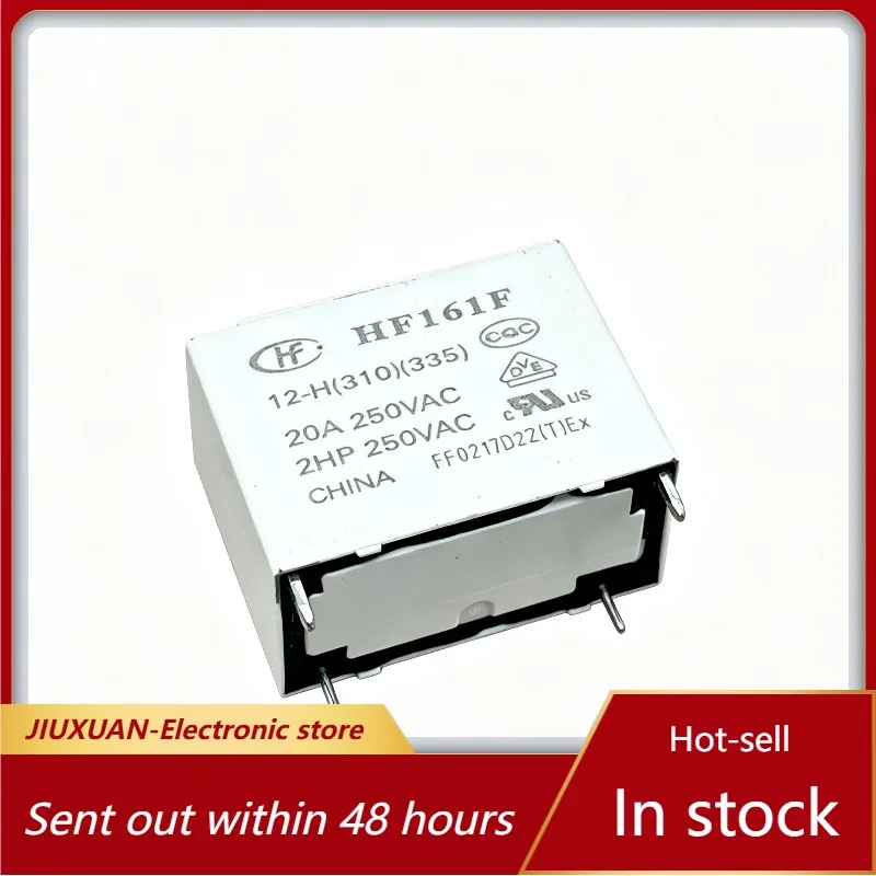 HF161F 12‑H Power Relay DC12V 4Pin 25A 277VAC PCB Mount Electromagnetic Relay Household Appliance Control Replacement Parts