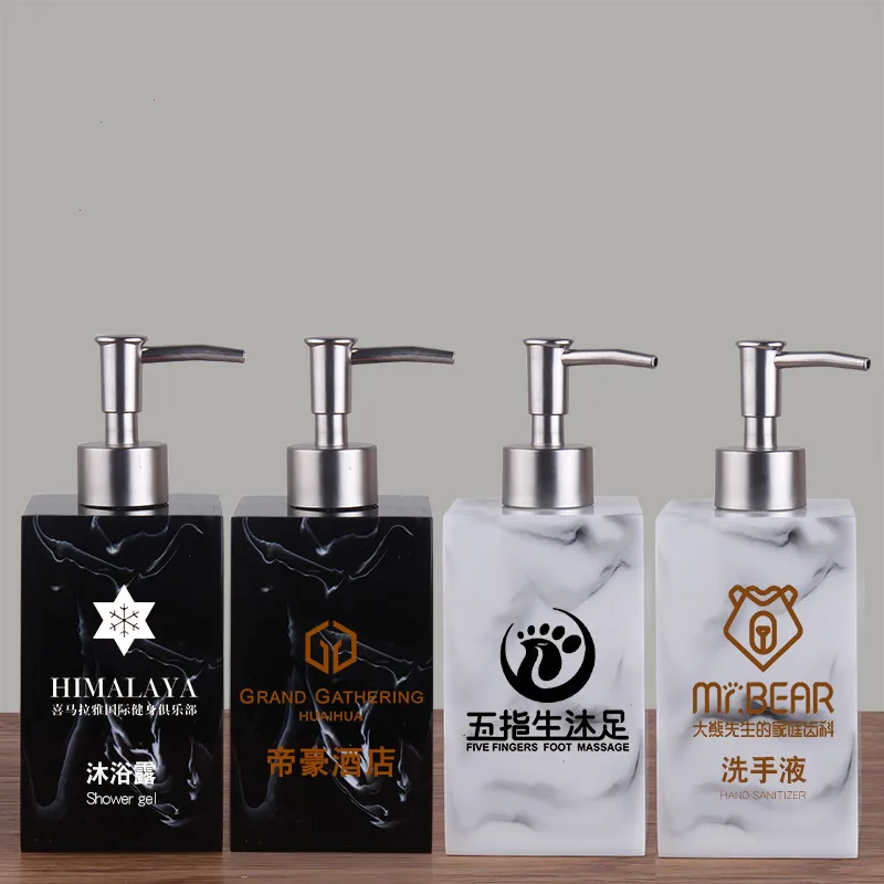 1pc Liquid Soap Dispenser Resin Home Hand Sanitzer Holder Shower Gel Shampoo Bottles Bathroom Empty Pump Bottles 500ml