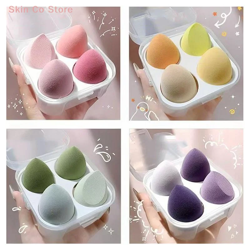 [CO]4 Peças Esponjas de Base, Puffs de Pó, Esponja de Maquiagem em Formato de Ovo, Puff Cosmético, Acessórios de Maquiagem Femininos, Ferramentas de B