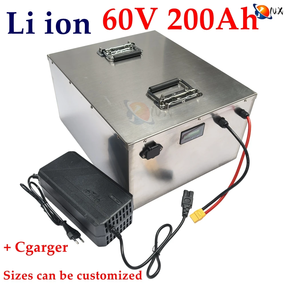 YNX Lithium ion 60V 200AH li ion bateria for 7200w scooter Forklift sweeper tricycle Sightseeing car Tricycle AGV +10A Charger