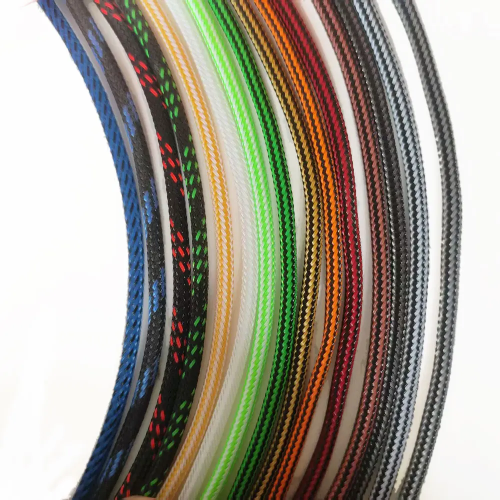 Angitu 4mm PET Cable Braided Sleeving High Density Round Protection Expandable Sheathing for Computer PSU Cable DIY-10m