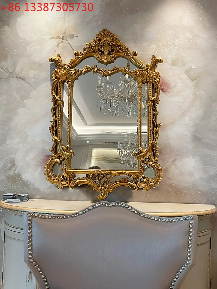 

Европейский стиль ретро элитный резной настенный подвесной зеркало для гостиной