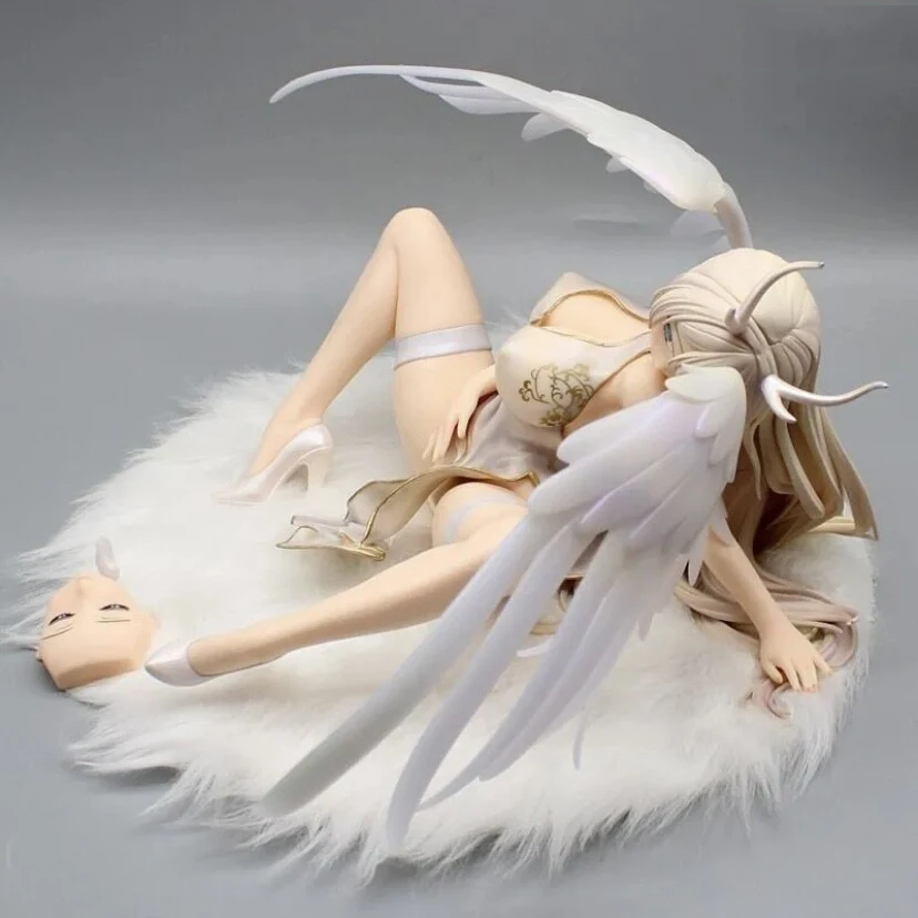 19CM White Angel 1/4 Party Look Sexy Girl Anime Action Figures PVC Hentai Collection Doll Model Toys Gift Figurine