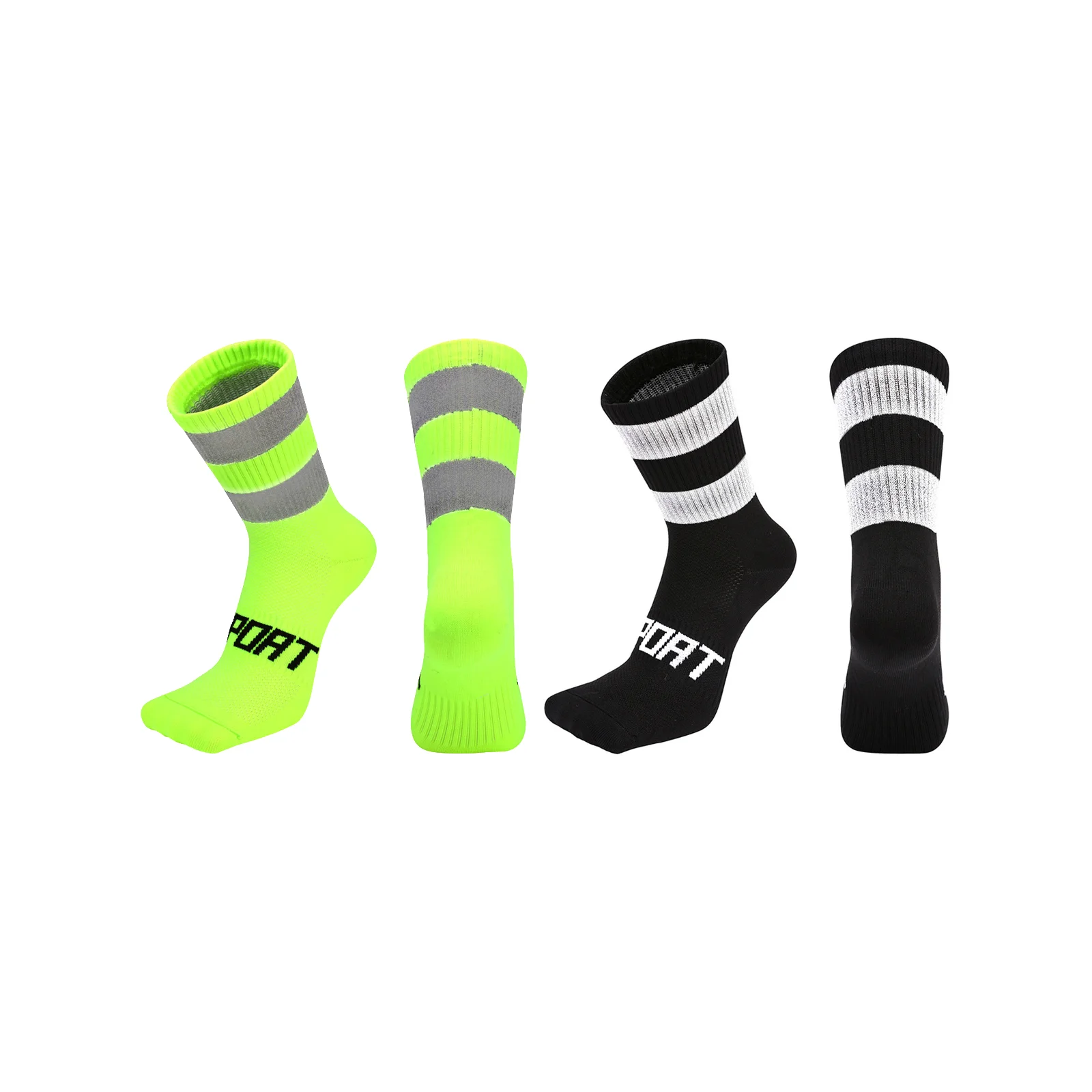 

Комбинированные светоотражающие спортивные носки для ночной езды на велосипеде (зеленые XL + черные, размер 40-44)