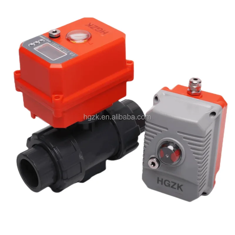 Motorized 2'' 25mm Modulating UPVC Water Control PVC Rotary Electric Actuator Water Ball Valve