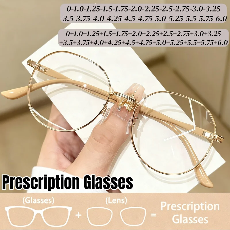 

Модные сверхлегкие очки по рецепту для женщин и мужчин, круглая оправа, очки по индивидуальному заказу, новая тенденция, анти-синий луч, пресбиопия