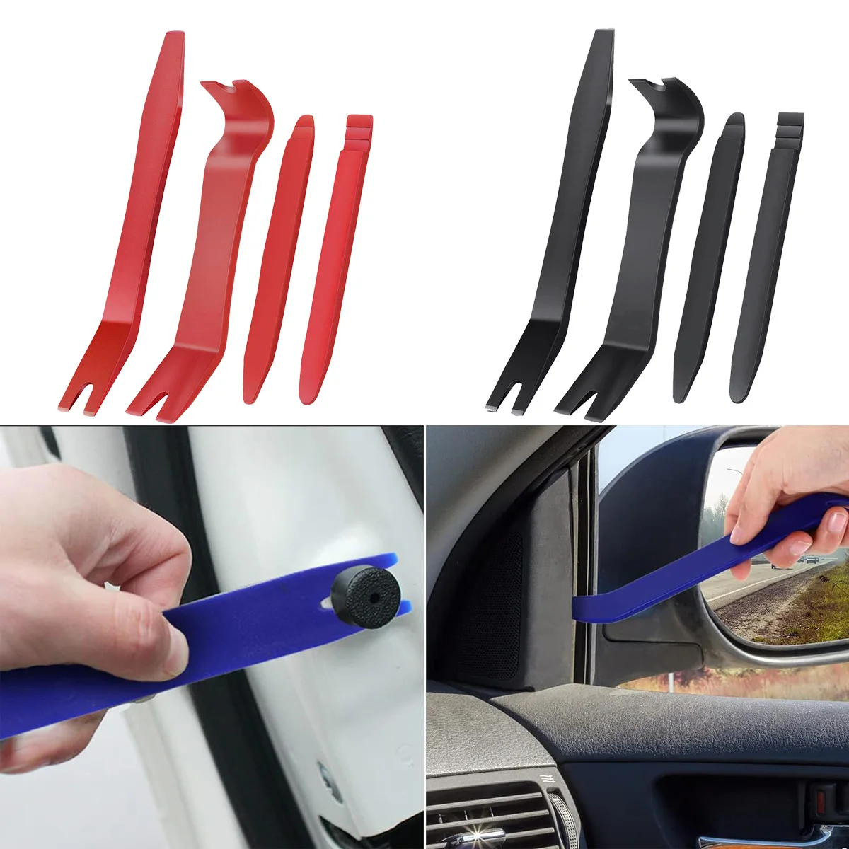 4PCS Car Door Clip Panel Trim Removal Tools Kit Auto Interior Hand Disassembly Tool Car Audio Removal Trim Clip Dashboard Repair