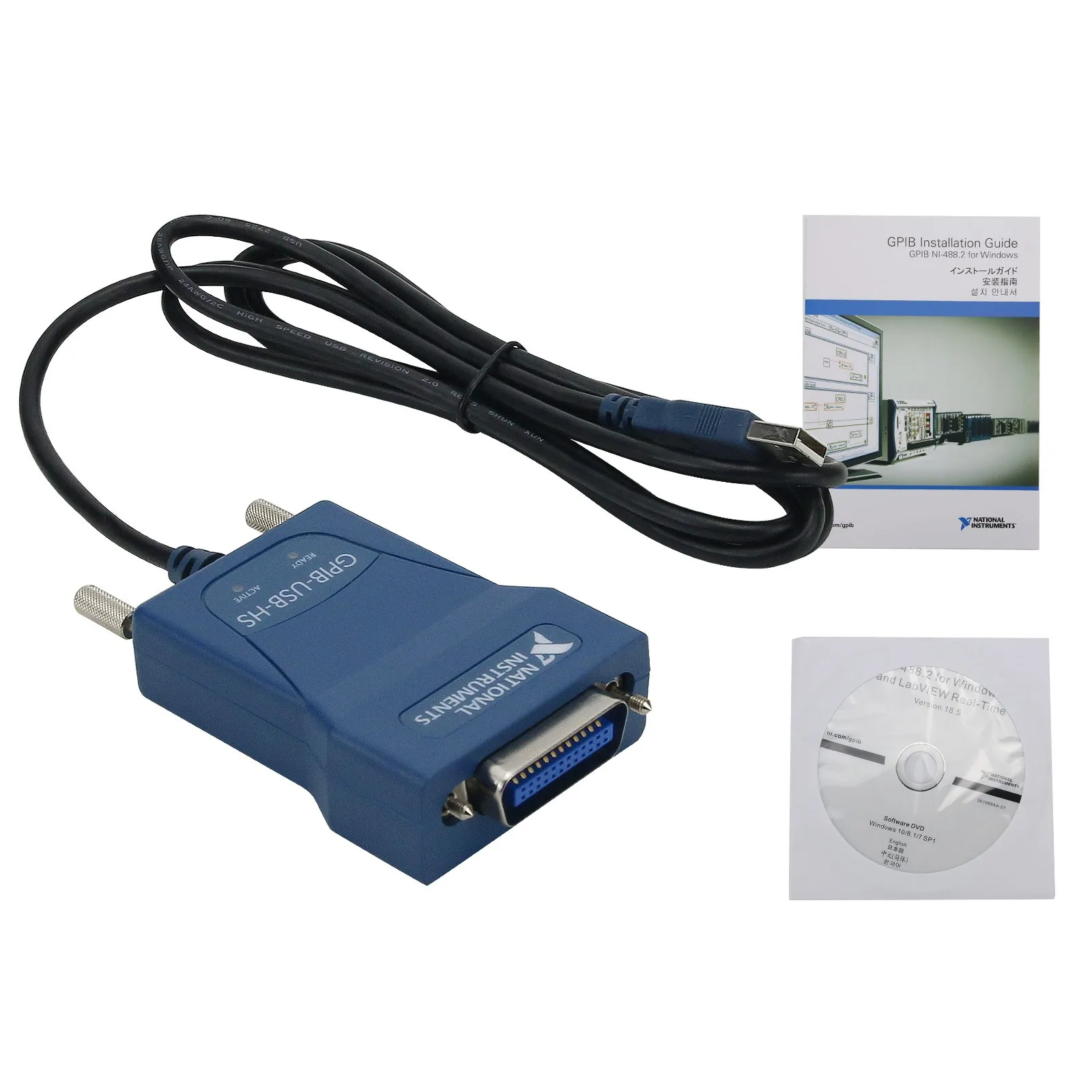 Adaptador de interface National Instruments GPIB-USB-HS IEEE 488 com chip original