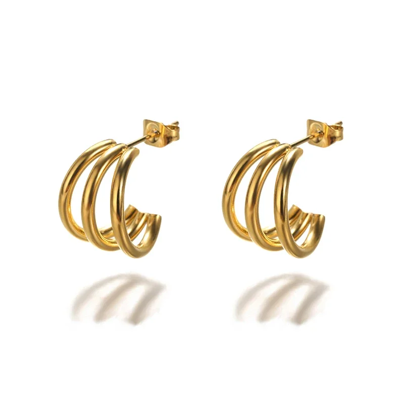 Fashion Black Horn Earrings For Women Hip-hop Acrylic Ear Stud Stainless Steel Anti-Allergies Earrings Gothic Spiral Ear Jewelry
