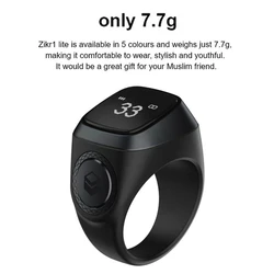 Smart Tasbih Tally Counter Ring for Muslims Zikr Digital Tasbeeh 5 Prayer Time Reminder Bluetooth