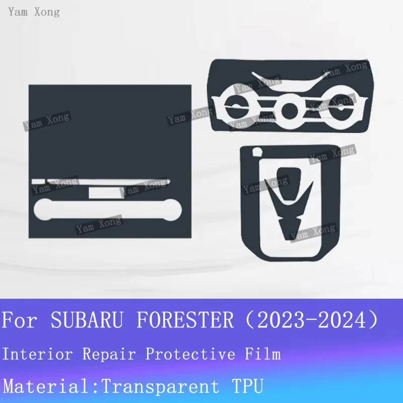 Car Full set interior Film For SUBARU FORESTER 2023-2024 Navigation Control screen Gear Panel TPU Transparent Protection Sticker