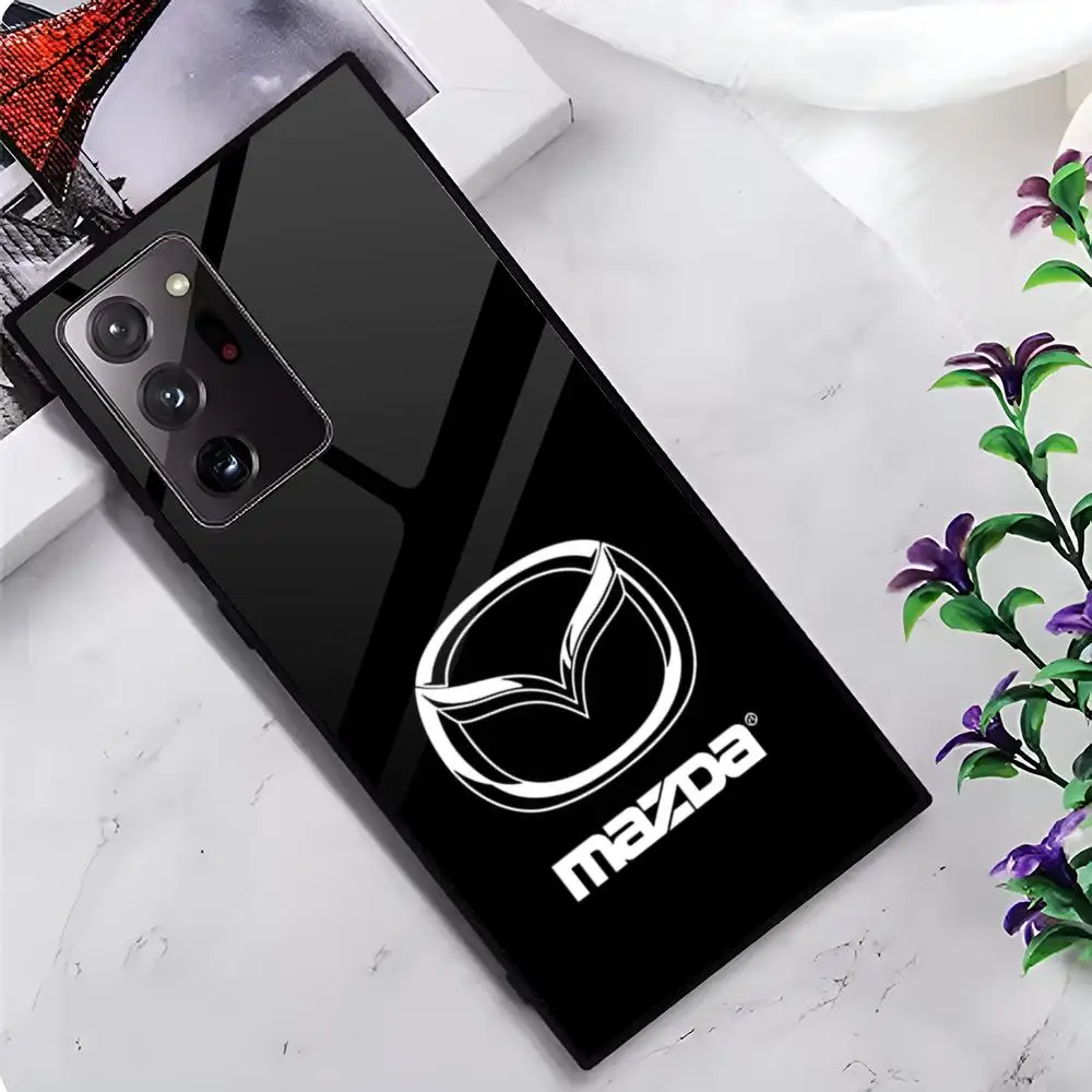 حافظة هاتف M-Mazdas Car MAISTO حافظة هاتف زجاجية لهاتف سامسونج جالاكسي S20 S21 S22 S23 Note20 Ultra Plus Fe