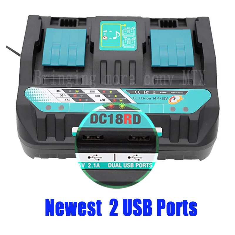 Double Port Li-ion Battery Charger 4A Charging Current for Makita 14.4V 18V BL1815 BL1830 BL1840 BL1850 Bl1430 DC18RC DC18RA