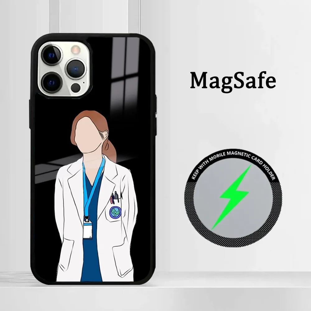 Nurse Medical Medicine Health Heart Phone Case For iPhone16 15 14 13 12 11 Pro Max Plus Mini Mirror Magnetic Cover