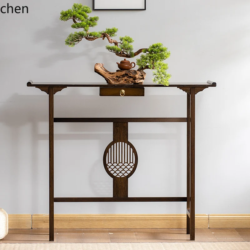 HT Chinese Buddha Table Simple Shrine Guanyin Bodhisattva Gongtai God of Wealth Xuan Guan Tai