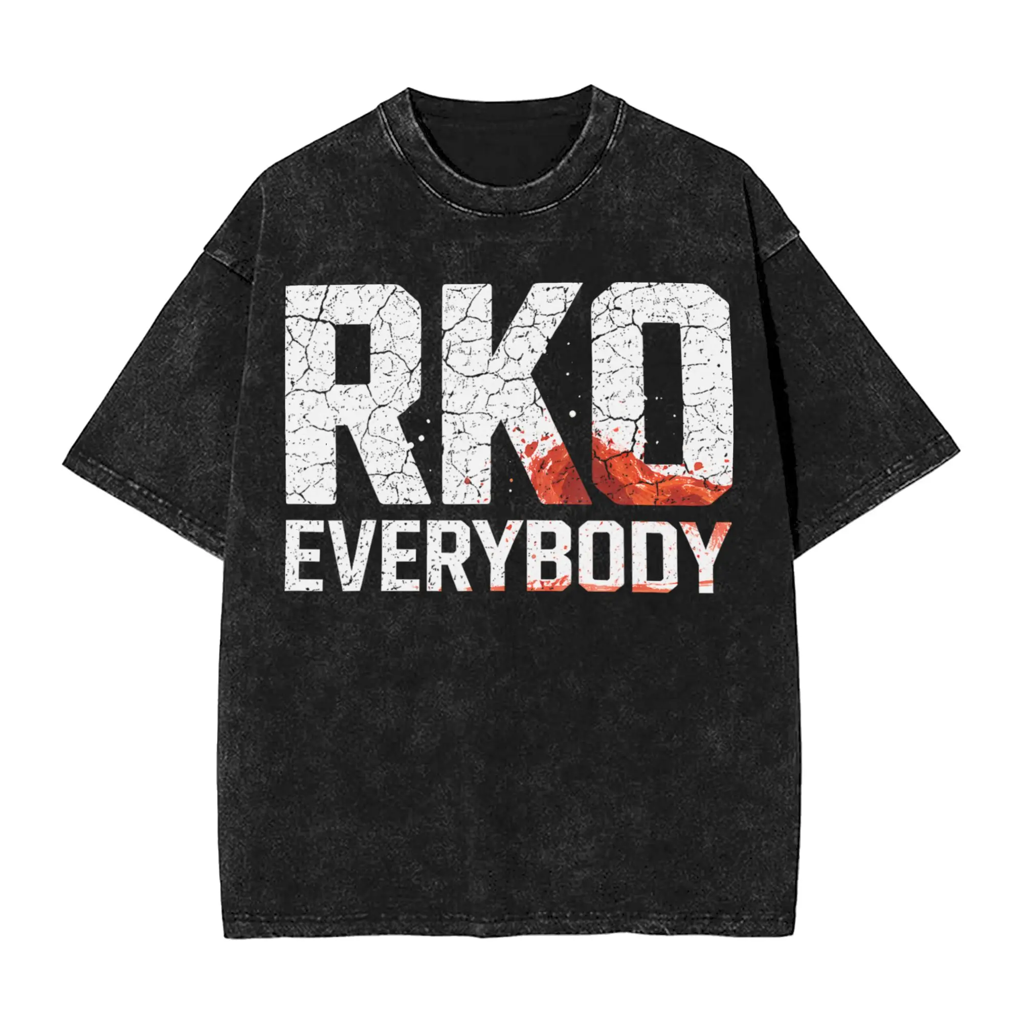 Men's Black Randy Orton Bloody RKO Everybody T-Shirt 3D Printed Short Sleeve Tee Sports Casual Wear Plus Size Top