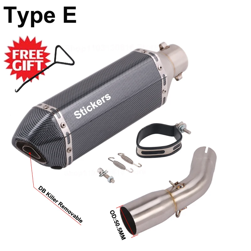 Slip On For Kawasaki Ninja125 Z125 NINJA 125 2018 - 2022 Motorcycle Exhaust Escape Systems Modified Muffler Removable DB Killer