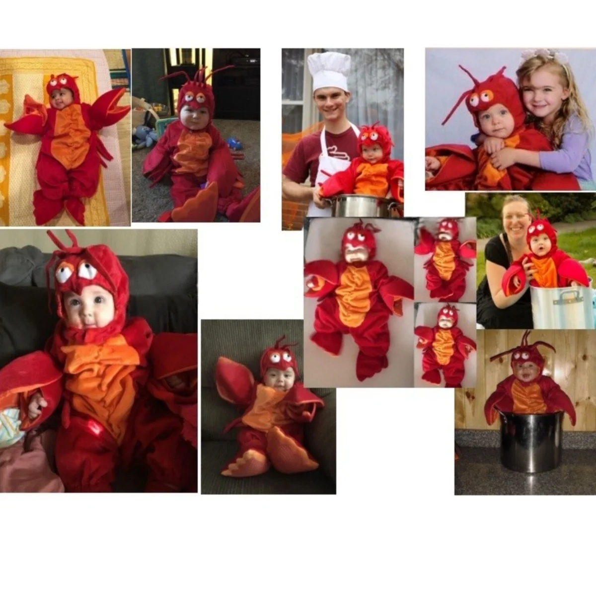 Carnival Halloween Outfits Red Lobster Baby Boys Girls Costume Animal Rompers Jumpsuit Toddlers Infant Clothes