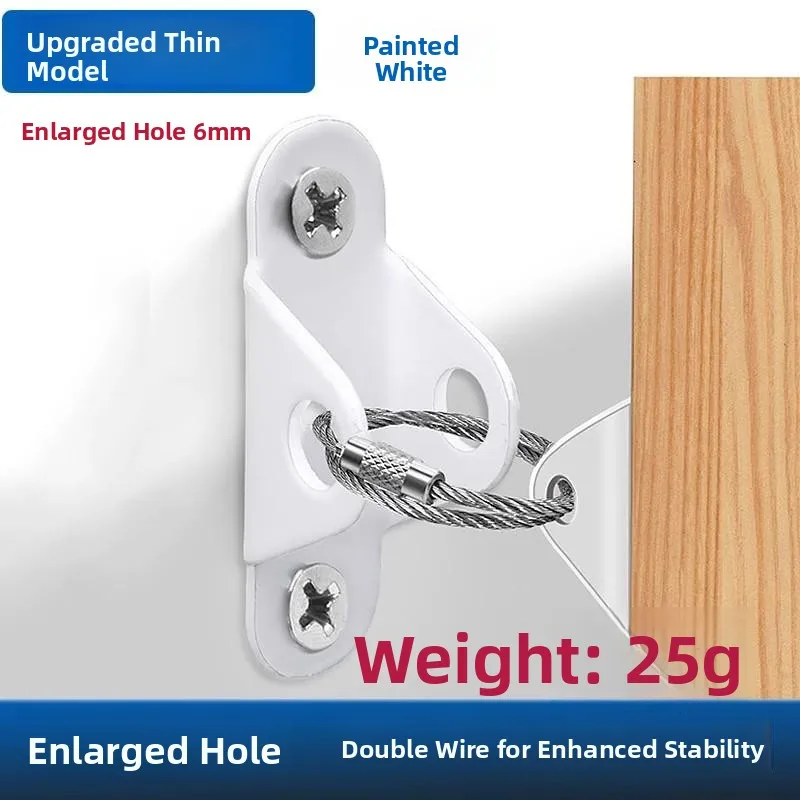 Stainless Steel Wall-Mounted Furniture Anti-Tipper for Bookshelf Cabinet Shoe Cabinet Wardrobe Fixed Strap Organizer view 5
