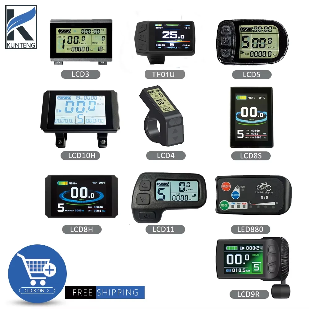 Elektrische Fiets KT Display LCD3 LCD4 LCD5 TF01U LCD8H LCD8S LCD9R LCD10H LCD11 LED880 24 V/36 V/48 V/72 V Voor Kunteng Ebike Display