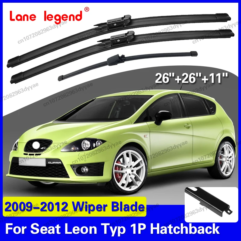 車のフロントリアワイパーシートレオン-typ-1p-ハッチバック-2009-2012-ブレードブラシフロントガラスフロントガラスアクセサリーウォッシャーワイパー