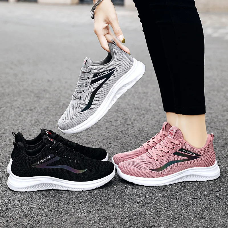 2024 Spring New Women's Shoes Hot Selling Soft soled Lightweight Casual Sports Shoes Fashionable Lace up Outdoor Running Shoes